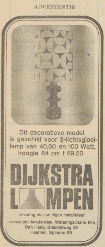 Dijkstra advertentie Ijmuider Courant 1968